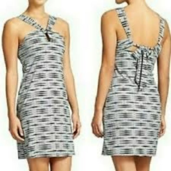 Athleta Kiki B/W Keyhole Halter Bra Swim Dress - MT - Picture 1 of 9